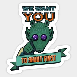 Greedo Wants You To Shoot First Sticker